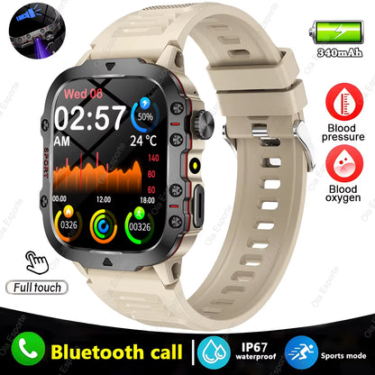 Waterproof Bluetooth Fitness Smartwatch with Flashlight, Rating for Android and iOS