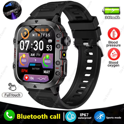 Waterproof Bluetooth Fitness Smartwatch with Flashlight, Rating for Android and iOS