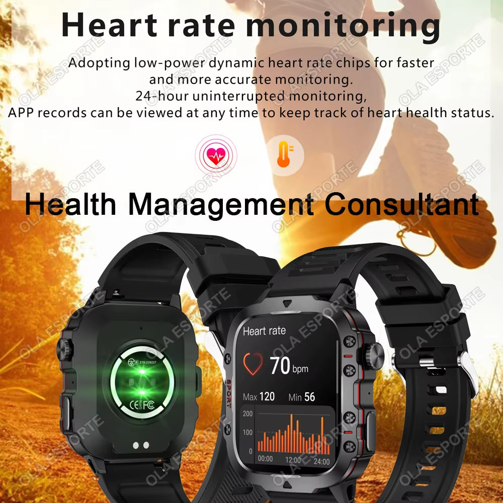Waterproof Bluetooth Fitness Smartwatch with Flashlight, Rating for Android and iOS