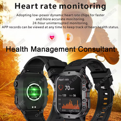 Waterproof Bluetooth Fitness Smartwatch with Flashlight, Rating for Android and iOS