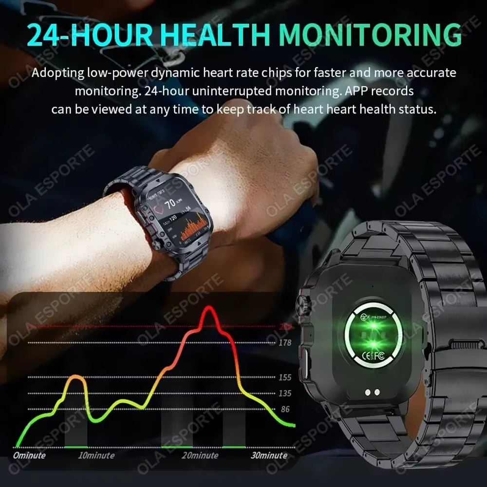Waterproof Bluetooth Fitness Smartwatch with Flashlight, Rating for Android and iOS