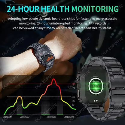 Waterproof Bluetooth Fitness Smartwatch with Flashlight, Rating for Android and iOS