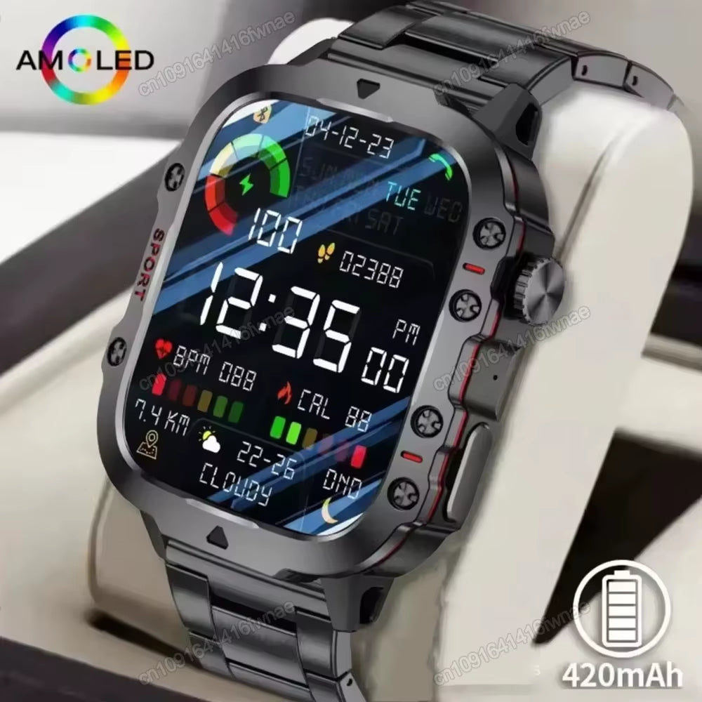Waterproof Bluetooth Fitness Smartwatch with Flashlight, Rating for Android and iOS