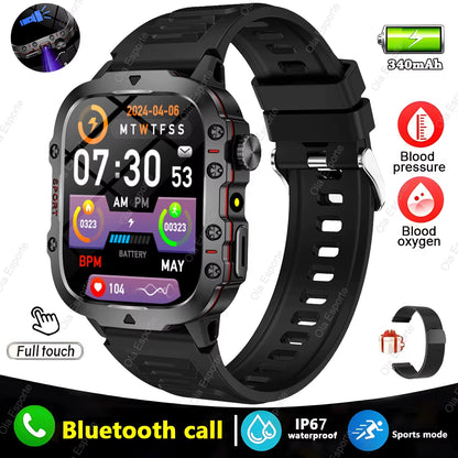 Waterproof Bluetooth Fitness Smartwatch with Flashlight, Rating for Android and iOS